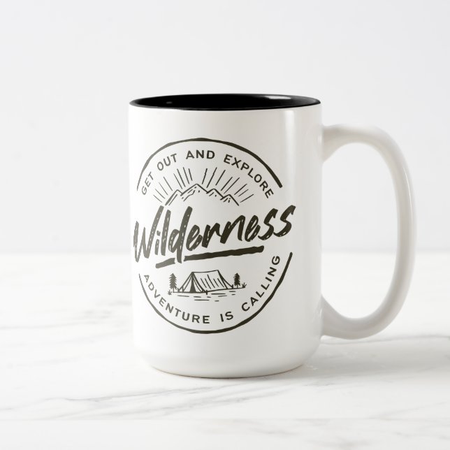 Wilderness Adventure Is Calling Two-Tone Coffee Mug (Right)