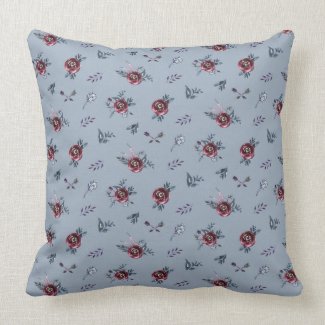 Wilderness Arrows Floral Blue Print Pillow 20x20