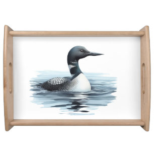 Wilderness Art Common Loon Bird Apron Serving Tray