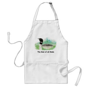 Wilderness Art Common Loon Bird Dad of All Dads Adult Apron