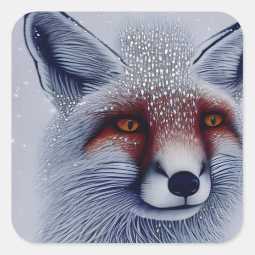 Wilderness Artic Fox Square Sticker