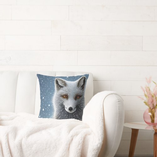 Wilderness Artic Fox Throw Pillow