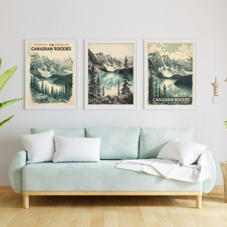 Wilderness Awaits – Vintage Canadian Rockies Wall Art Sets