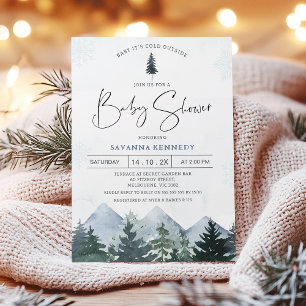 Wilderness Baby It's Cold Outside Baby Shower Invitation