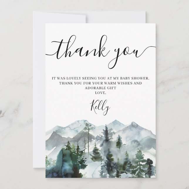 Wilderness Baby Shower Thank You Card (Front)