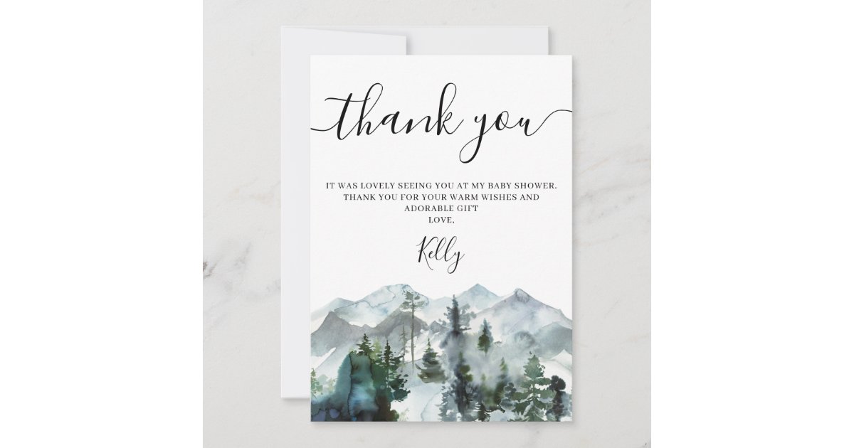 Wilderness Baby Shower Thank You Card | Zazzle