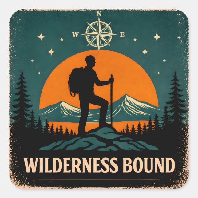 Wilderness Bound – Adventure Calling Nature Square Sticker (Front)