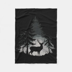 Wilderness Deer Forest Wildlife Nature Outdoors  Fleece Blanket