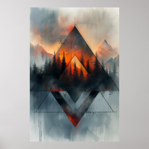 Wilderness Echoes Geometric Nature Poster