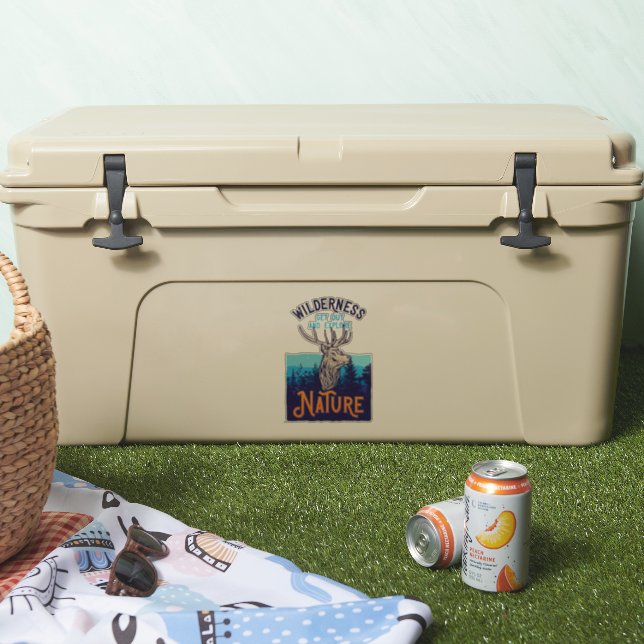 Wilderness Elk Get Out And Explore Nature Sticker (Cooler)