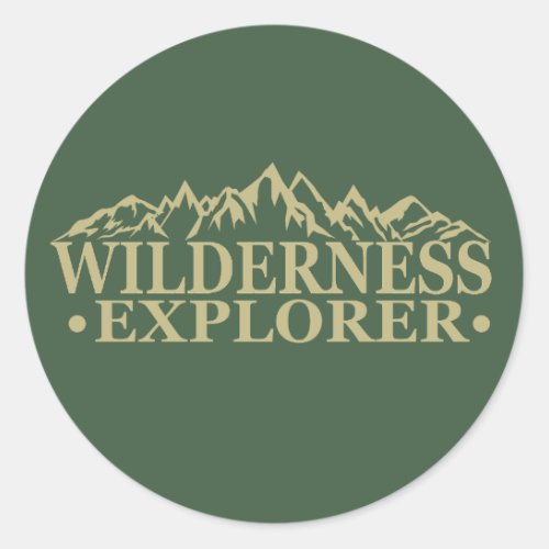 Wilderness explorer outdoor hiking hikers hike classic round sticker