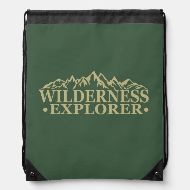 Wilderness explorer outdoor hiking hikers hike drawstring bag (Front)