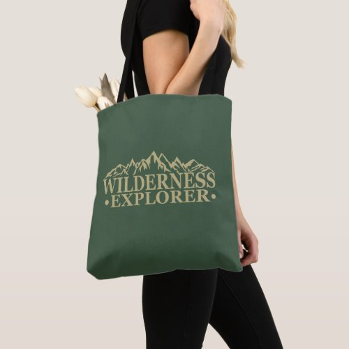 Wilderness explorer outdoor hiking hikers hike tote bag
