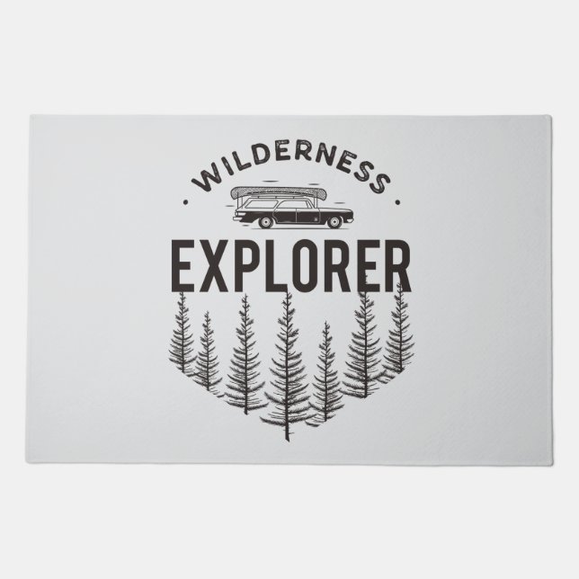 Wilderness Explorer Station Wagon Canoe Trees Doormat (Front)