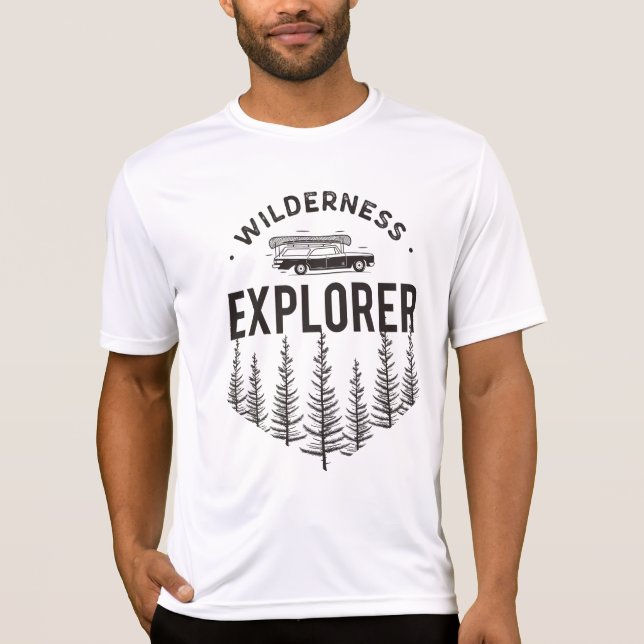 Wilderness Explorer Station Wagon Canoe Trees T-Shirt (Front)
