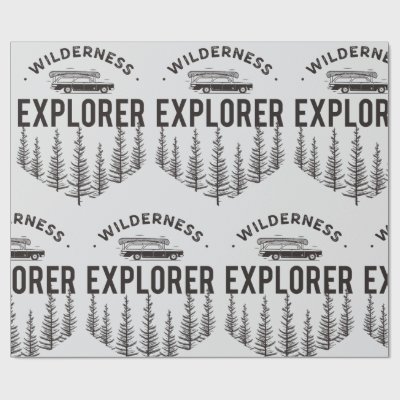 Wilderness Explorer Station Wagon Canoe Trees Wrapping Paper