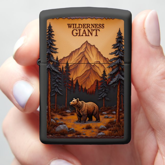 Wilderness Giant Grizzly Mountain Zippo Lighter (In Hand)