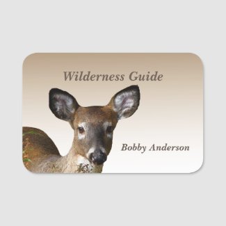 Wilderness Guide with White-tailed Deer Name Tag