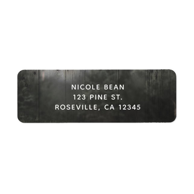 Wilderness Lake Pine Trees Forest & Wood Wedding Label (Front)