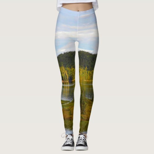 Wilderness Lake Scenery Outdoor Leggings