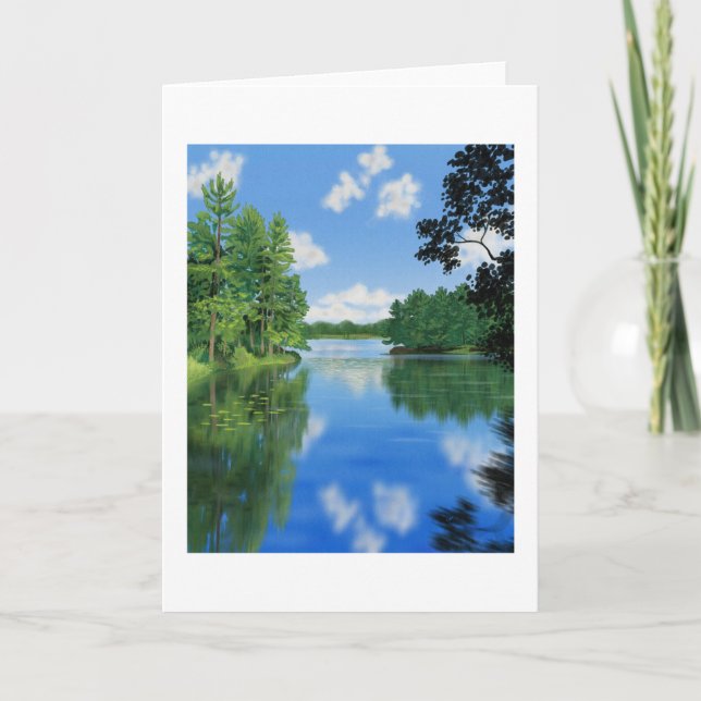 Wilderness Lakeside Landscape Painting Card (Front)