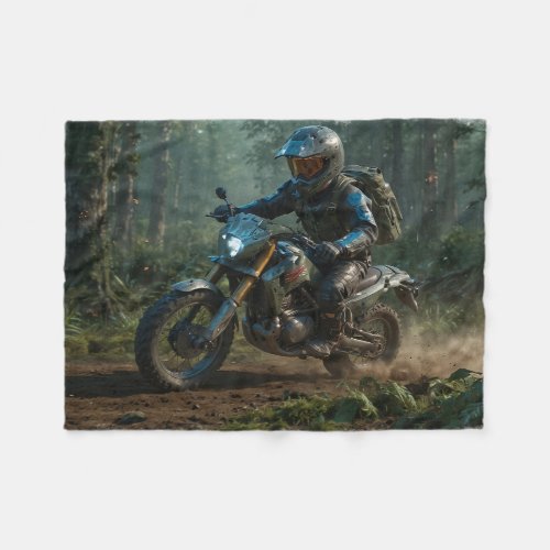 Wilderness Motocross _ Dirtbike Racer   Fleece Blanket