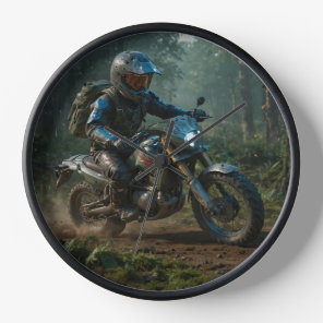 Wilderness Motocross - Dirtbike Racer II Clock