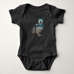 Wilderness Nature Full Moon Owls Birds Baby Bodysuit