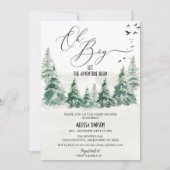 Wilderness Oh Boy Calligraphy Baby Shower Invitation (Front)