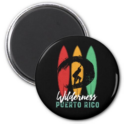 Wilderness Puerto Rico Beach Vintage Retro Surfing Magnet