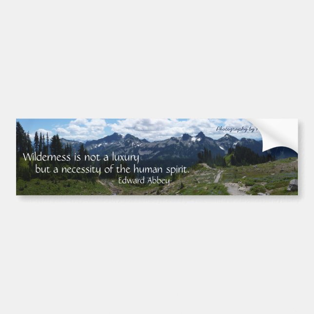 Wilderness Quote (Tatoosh Range) Bumper Sticker (Front)