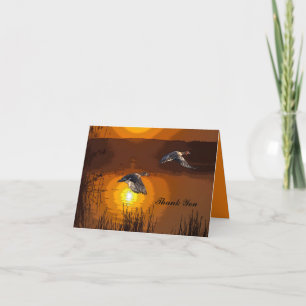 Wilderness Sunset Duck Letterpress Thank You Card