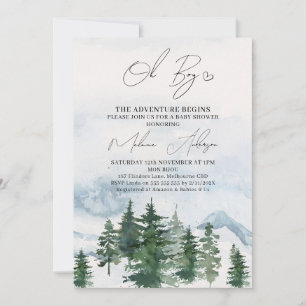 Wilderness The Adventure Begins Baby Shower Invitation