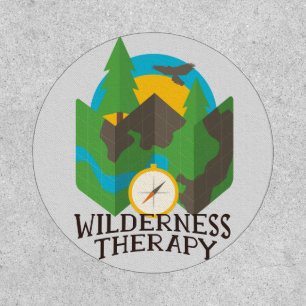 Wilderness Therapy Camping Hiking Compass Mountain Patch