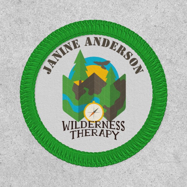 Wilderness Therapy Camping Hiking Compass Mountain Patch (Front)