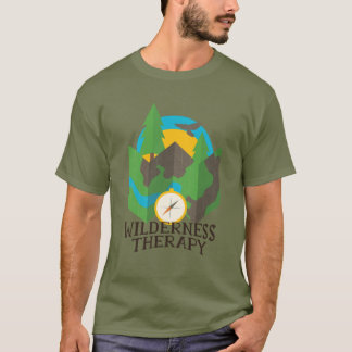 Wilderness Therapy Mountains Forest Compass Travel T-Shirt