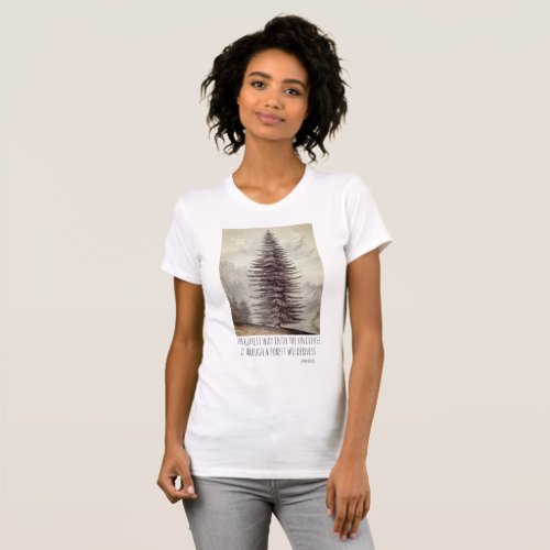 Wilderness Tree Camping Tee With John Muir Quote