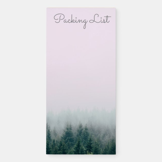Wilderness Vista With Trees Backpacking Trip List Magnetic Notepad (Front)