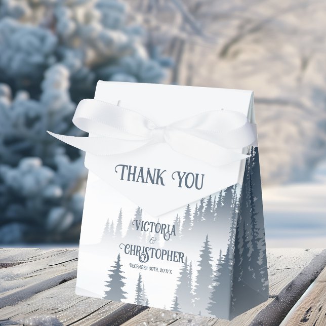 Wilderness Wedding Grey Mountain Fog Forest Favor Boxes (Creator Uploaded)