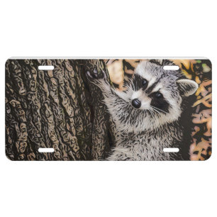 Wilderness Wild Raccoon License Plate
