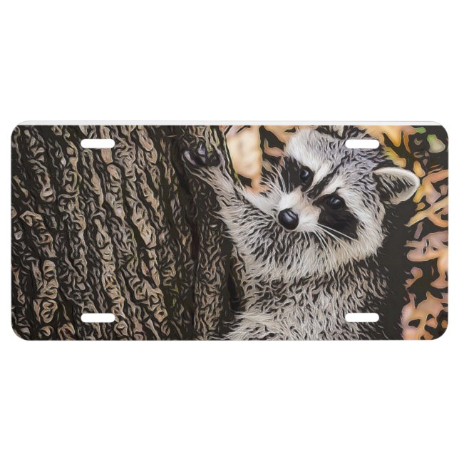 Wilderness Wild Raccoon License Plate (Front)