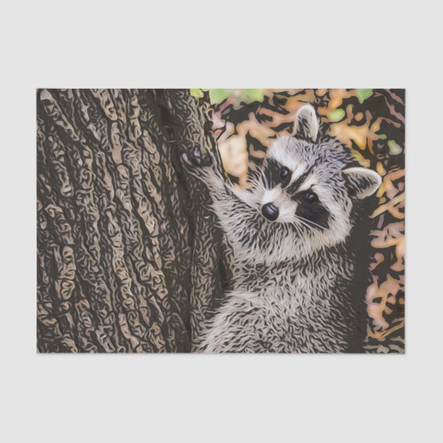 Wilderness Wild Raccoon Tissue Paper (Front)