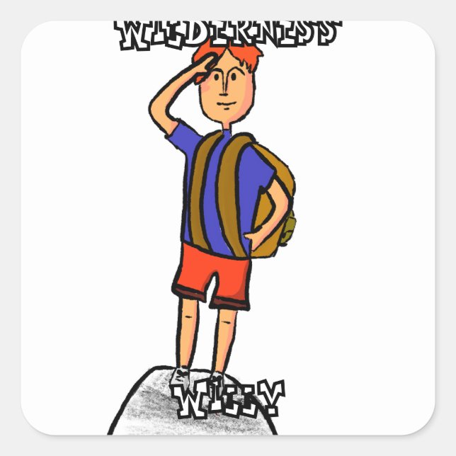 Wilderness Willy Square Sticker (Front)