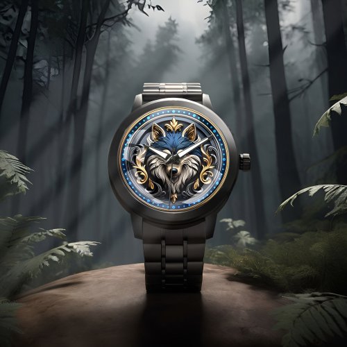 Wilderness Wolf Art With 3D Design  Watch