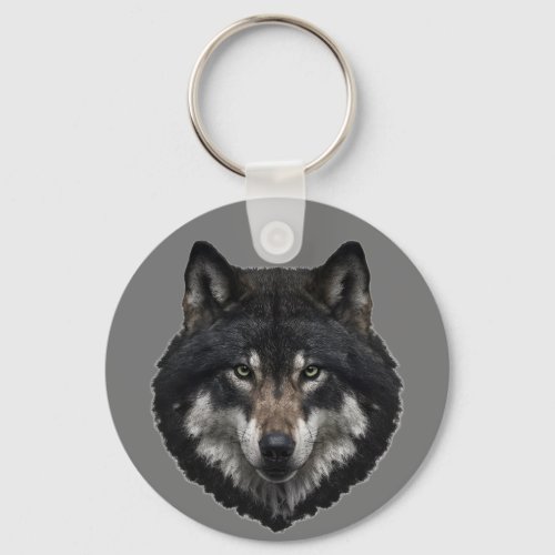 Wilderness Wolf Personalize Name Text Keychain