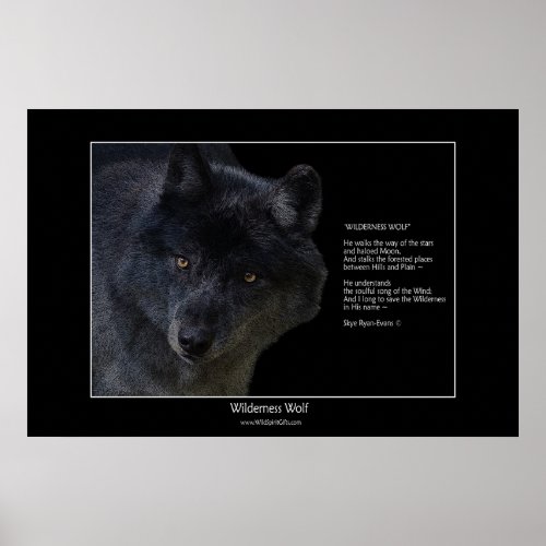 WILDERNESS WOLF Poster w poem