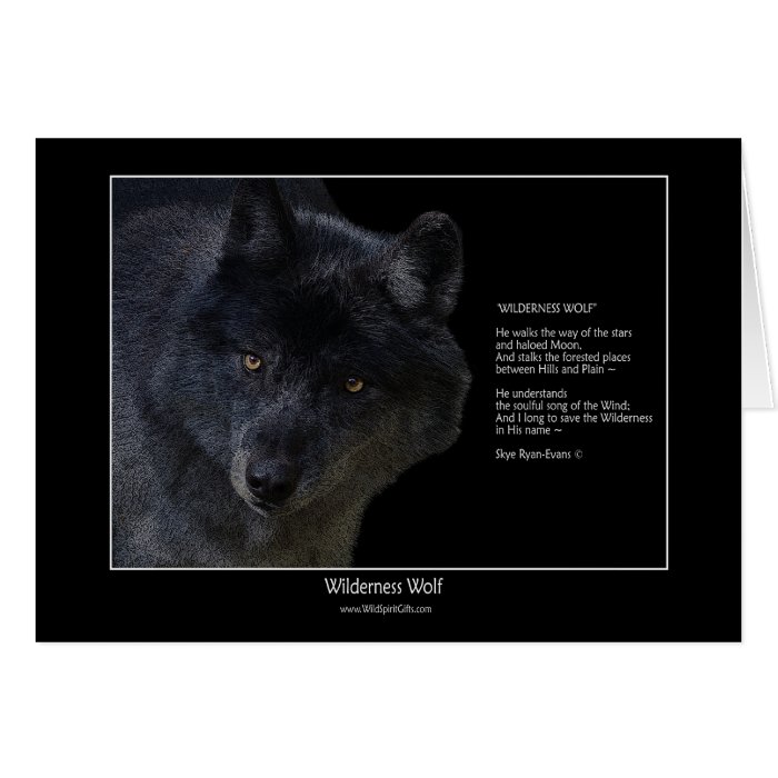 WILDERNESS WOLF Wildlife Art & Poem Note Card