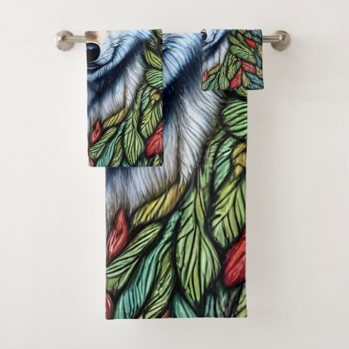 Wilderness Woodland Predator Wolf Bath Towel Set