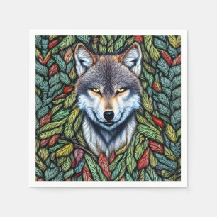 Wilderness Woodland Predator Wolf Napkins