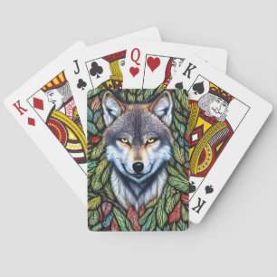 Wilderness Woodland Predator Wolf Poker Cards